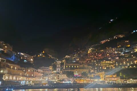 Passeio de barco ao pôr do sol de Positano à Costa Amalfitana