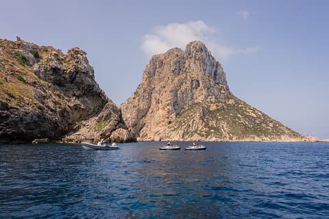 Excursion sur l'île d'Es Vedrá en jet ski depuis San Antonio