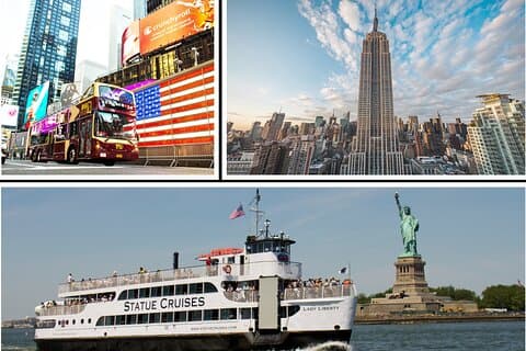 NYC : Empire State, Vrijheidsbeeld en Hop-on Hop-off Bus Tour