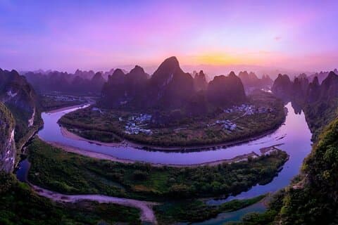 Tour di 1 giorno della crociera Guilin-LiRiver-Yangshuo Xianggong collina