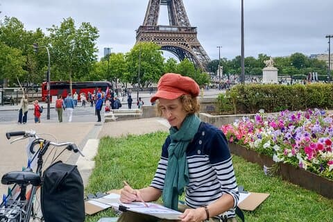 Atelier de desenho da Torre Eiffel na Torre Eiffel