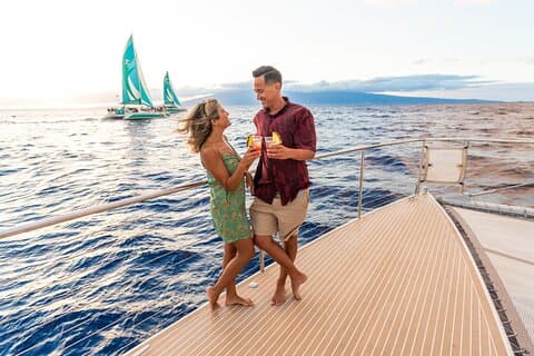 Maui : Ka'anapali Luxury Sunset Cocktail Sail con Open Bar