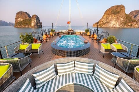Excursion d'une journée dans la baie d'Ha Long avec une croisière de luxe 5 étoiles sur l'améthyste