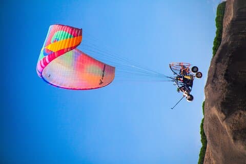 Motoriserte paraplyer over Sacred Valley i Cusco