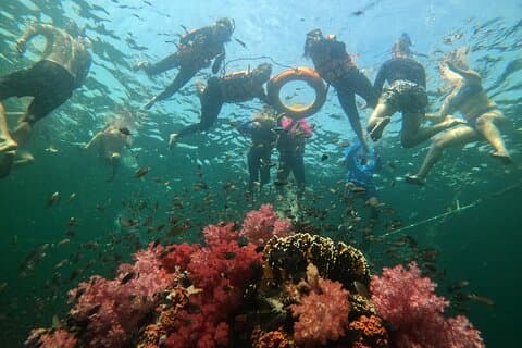 Snorkeling A Short Way with longtail boat