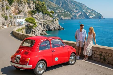 Sorrento/Positano: tour privato della Costiera Amalfitana in Fiat 600 d'epoca