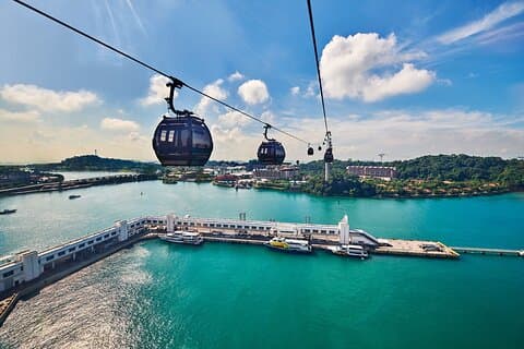 Singapore Teleférico Sky Pass ida y vuelta