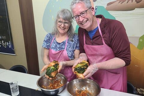 Hands-on Kimchi Making & Kimchi Jeon + Makgeolli in Myeongdong
