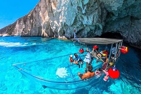 Zakynthos Clear Boat Tour Turtle Spotting and Swimming