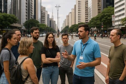 ブラジルで最も有名なパウリスタ通りのウォーキング ツアー