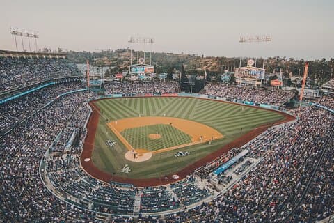 Los Angeles Dodgers Honkbalwedstrijd in Dodger Stadium