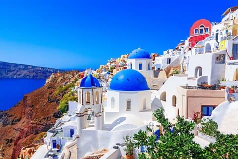 Santorini: Full Island Tour och solnedgång med lokal guide och pick-up