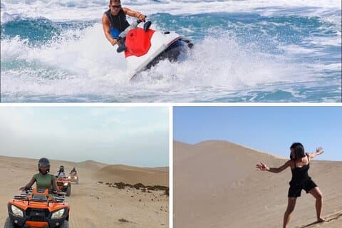 Jet Ski and quad and sky on sand to agadir