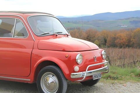 Vintage Fiat 500 Daglig självkörande tur från Castellina in Chianti