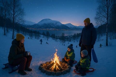 Tromsø Sledding og Bonfire opplevelse med snacks