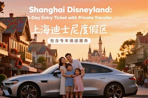 Shanghai Disneyland : 1 - Tageskarte mit privatem Transfer