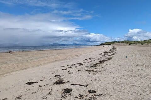 Elcykel till Sandy Beach Mulranny Terrace Restaurang Buss Tillbaka