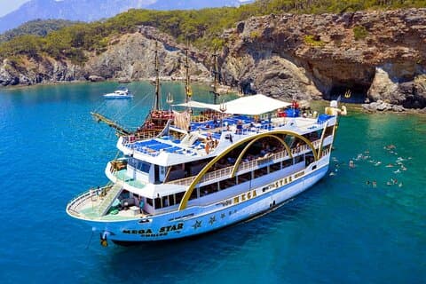 Antalya Mega Star Party Boat Tour with Lunch & Hotel Transfers