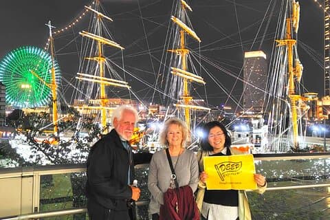 Vista noturna de Yokohama: Um passeio panorâmico pela Chinatown e pelo porto