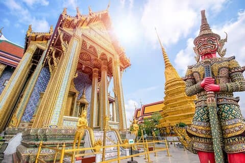Bangkok Grand Palace tåg- och flytande marknadstur