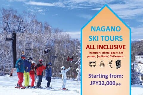 1-Day Ski Tour Package from Nagano Station