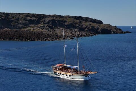 Santorini - Vulkan och varma källor Båttur med busstransfer