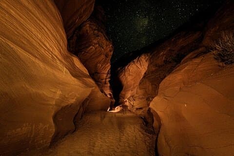 Tour fotográfico nocturno en Upper Antelope Canyon
