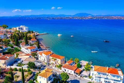 Spetses Island Busstur fra Athen med svømming
