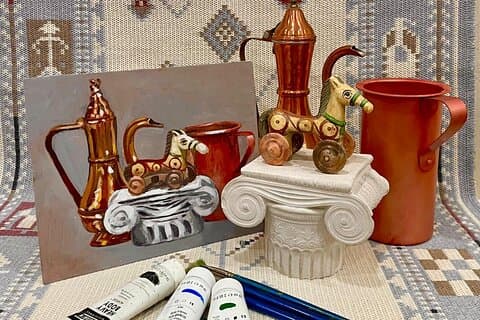 アテネでの静物画ワークショップ