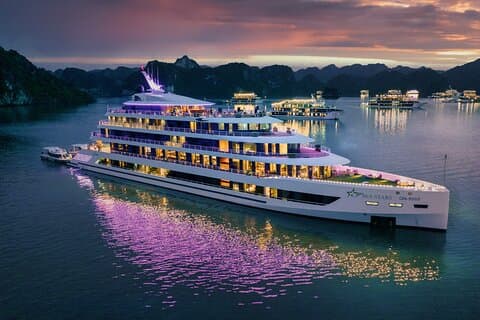 Luksus 6 stjerners cruise Halong Bay 2D1N med basseng og lokal lunsj