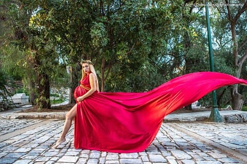 Vestido voador de deusa grega