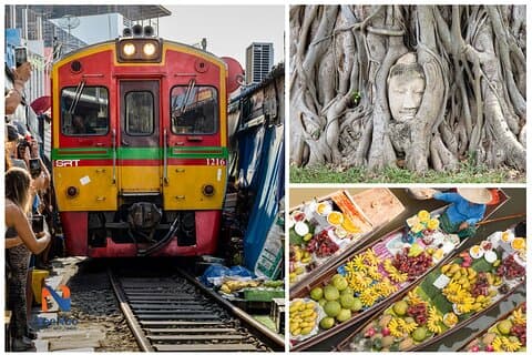 Railway Market, Floating Market and Ayutthaya (Premium Service)