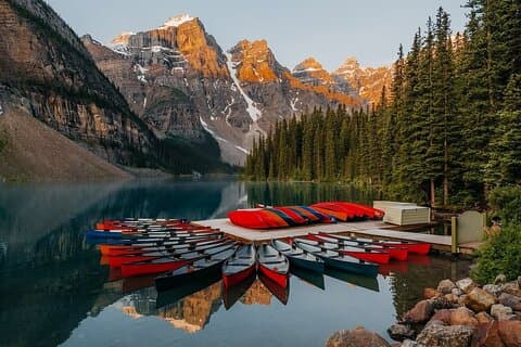 Moraine Lake Sunrise & Lake Louise Golden Hour Experience