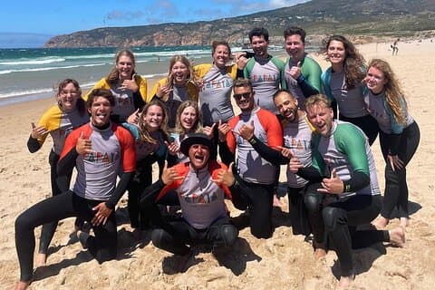 Cours de surf sur la côte de Lisbonne