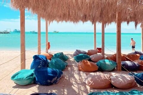 3 islands boat day in Hurghada( orange, magawish, white island ).