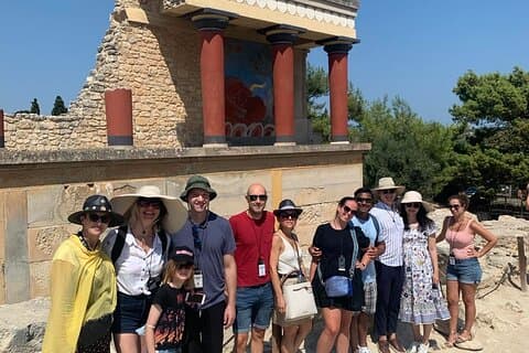 Visite guidée du palais de Knossos avec prise en charge à l'hôtel dans la ville d'Héraklion