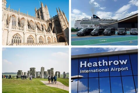 Southampton kryssning Transfer via Stonehenge & Bath Tour till London