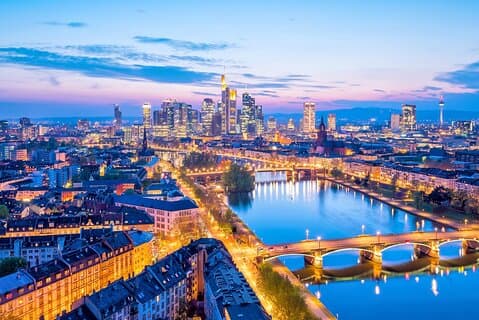 Privat efter mørket tur i Frankfurt