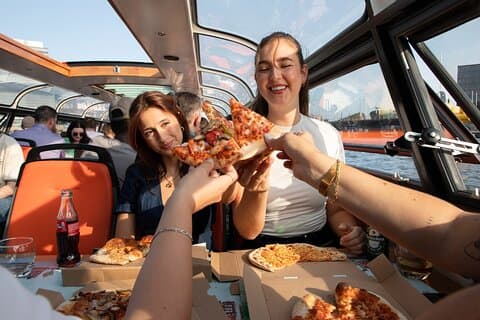 Amsterdam Rondvaart met New York Pizza, Drankjes en Ijs