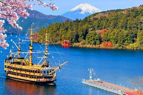 Tour di un giorno del Monte Fuji Hakone e Kamakura: crociera/funivia/isola