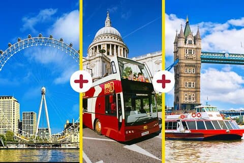 London Eye Ticket, Big Bus Hop-on Hop-off Tour & Flusskreuzfahrt