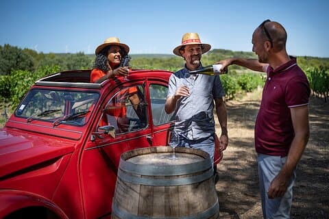 Discover Languedoc's Treasures on a Vintage Wine Tour in a 2CV