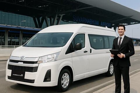 Transfer de grupo privado de BKKairport para a cidade de Bangkok em minibus
