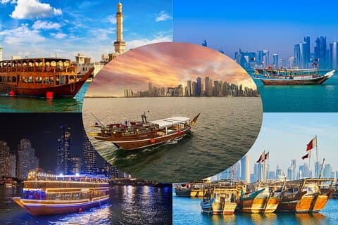 Qatar : Coucher de soleil magique et vue d'horizon avec croisière traditionnelle en boutre