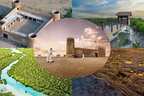 Tour privado de Doha al norte de Qatar, manglares y fuerte de Al Zubarah