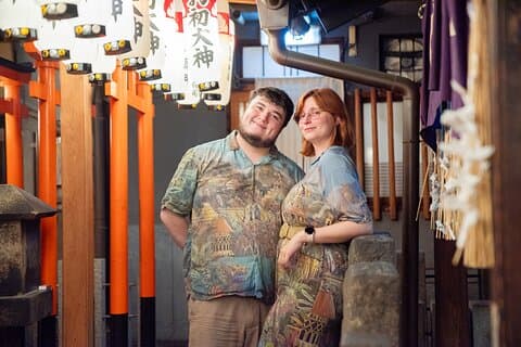 Få minnet ditt i natt Osaka med fotografering
