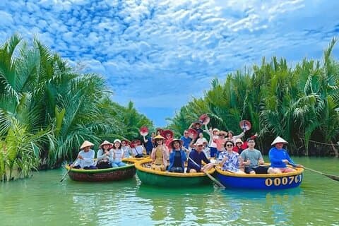 Hoi An Halvdagstur Kokosskog Basket Båt Ancient Town