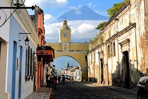 Antigua Guatemala and Hobbitenango from Guatemala City