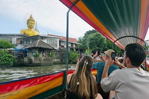 Bangkok Long Boat Canal en stor Buddha och kulturmarknadstur