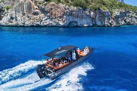 From Orosei with Dinghy Tour between Cala Goloritzè and Cala Luna